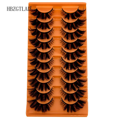 5/10 Pairs 3D Mink False Eyelashes – Wispy Handcrafted Full Strip Short Natural Lashes for Makeup