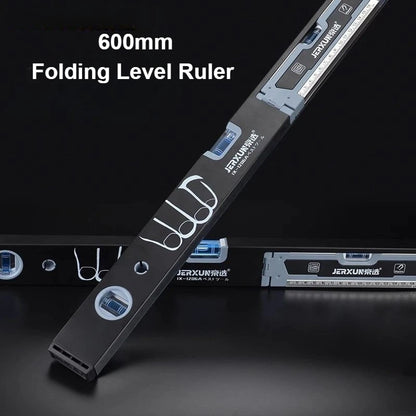 600mm Folding Magnetic Level Ruler - High-Precision Aluminum Measuring & Balance Tool