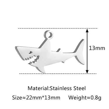 5-Piece Stainless Steel Charm Set - Magic Cube, Cross, Space Rocket, Boxing Glove, and Dinosaur DIY Jewelry Pendants