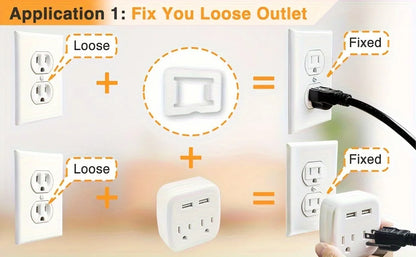 12PCS Socket Stabilizers – Flame-Retardant PC Plugs Fixer to Prevent Power Drops & Loose Connections
