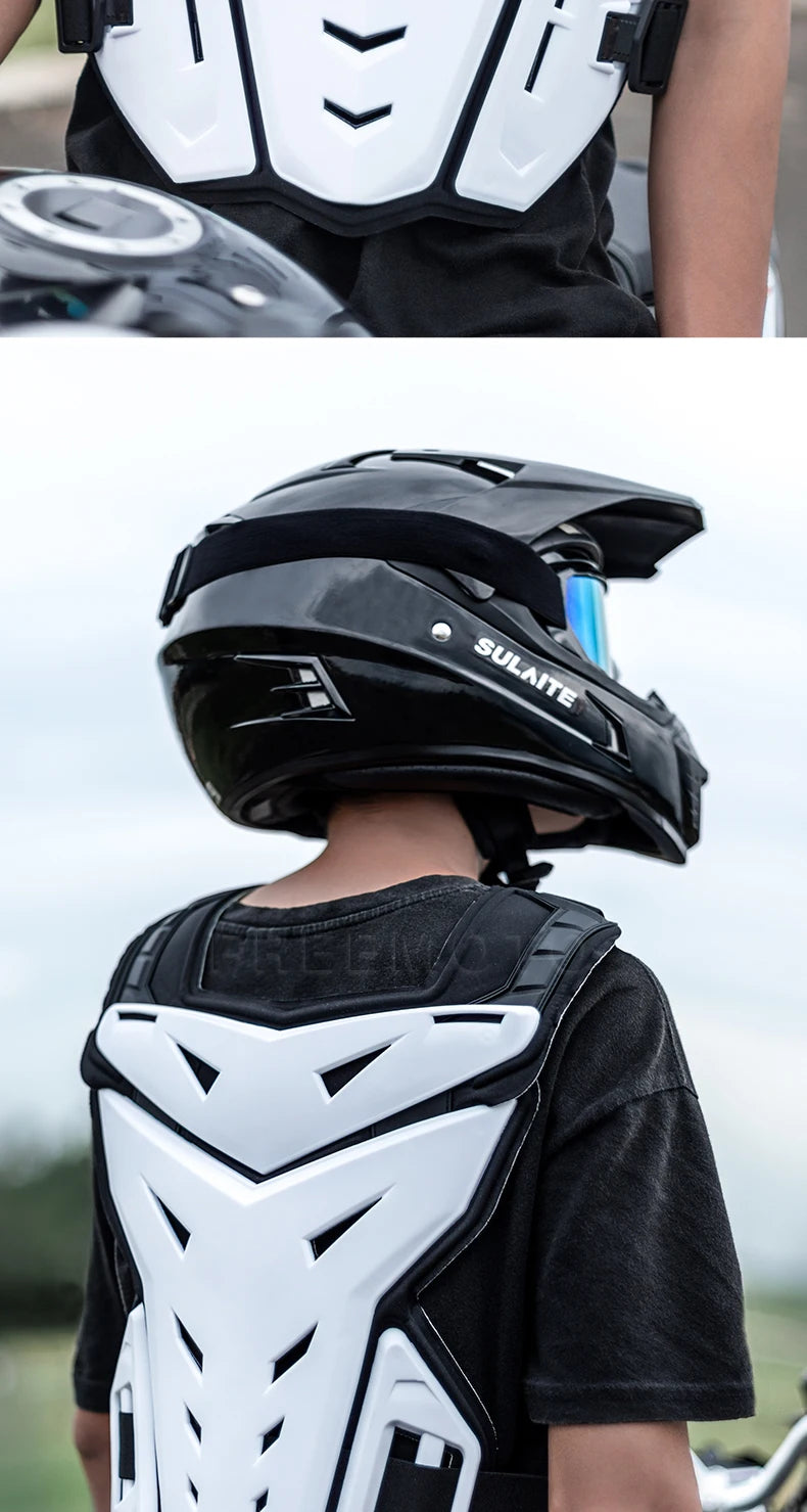 SULAITE Motocross Body Armor Jacket – Motorcycle Moto Vest with Back & Chest Protector, Off-Road Dirt Bike Gear