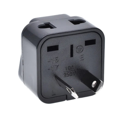 Universal 2-in-1 Plug Adapter – CN, US, UK, EU to AU Converter Socket for Australia & New Zealand Travel, 10A (White/Black)