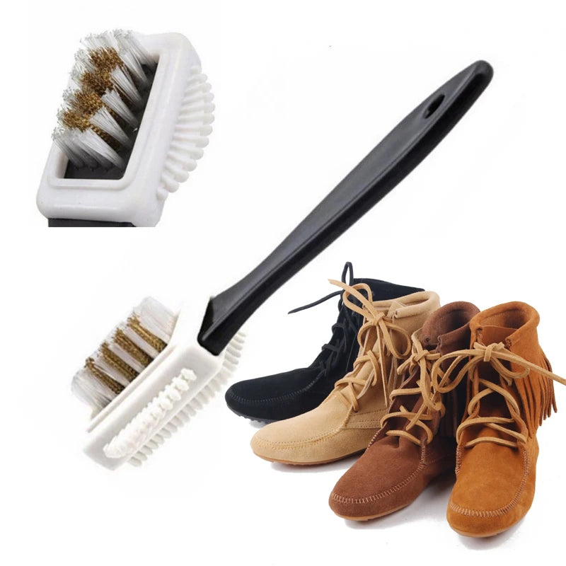 3 Side Cleaning Shoe Brush - S Shape Plastic Shoe Cleaner for Suede, Snow Boot, and Leather Shoes