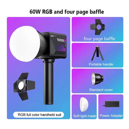 RGB LED Photography Video Light - Portable Rechargeable Fill Lamp for Vlogging, Live Streaming, Studio & Stage Shooting