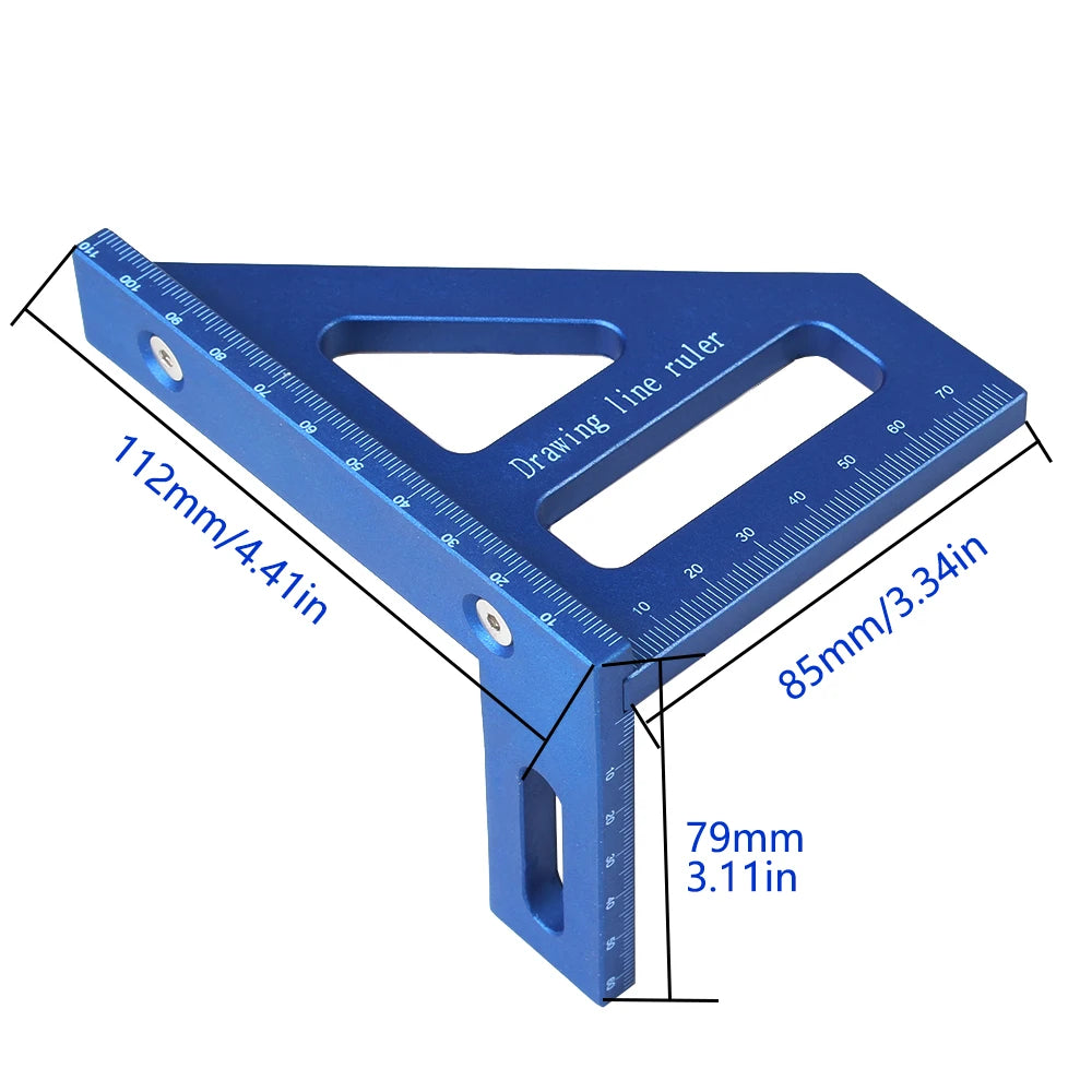 3D Multi-Angle Measuring Ruler – 45/90 Degree Plastic Carpentry Square Protractor & Miter Triangle Layout Tool