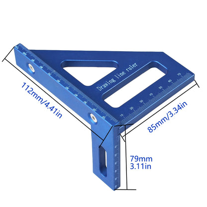 3D Multi-Angle Measuring Ruler – 45/90 Degree Plastic Carpentry Square Protractor & Miter Triangle Layout Tool