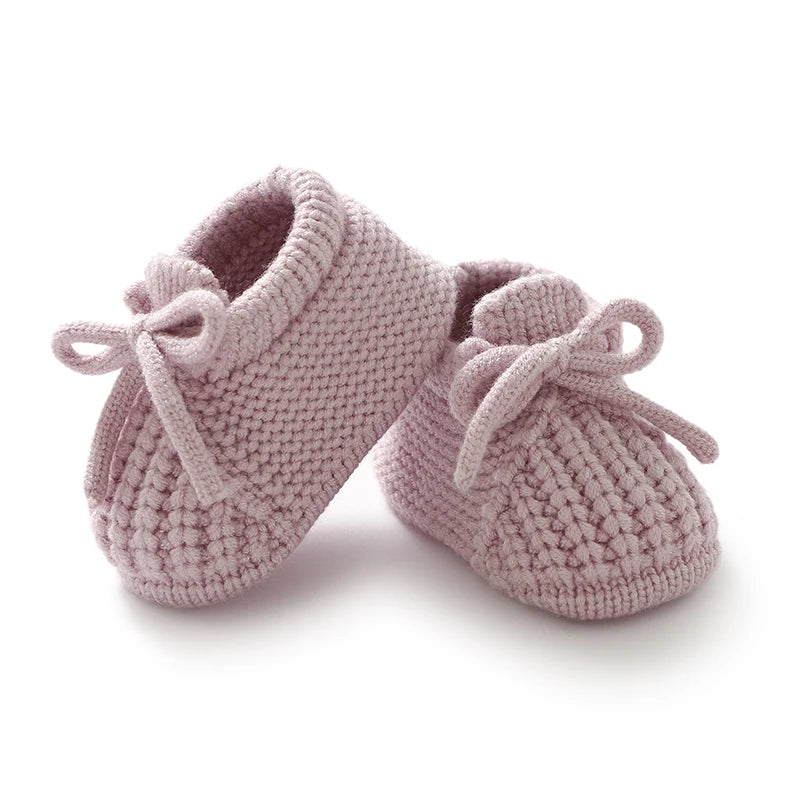 Newborn Baby Shoes — Knitted First Boots for Boys & Girls, Solid Toddler Bed Footwear 0-18M