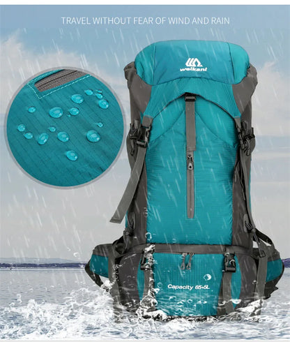 70L Nylon Camping Backpack with Rain Cover — Outdoor Hiking, Mountaineering & Travel Daypack for Men