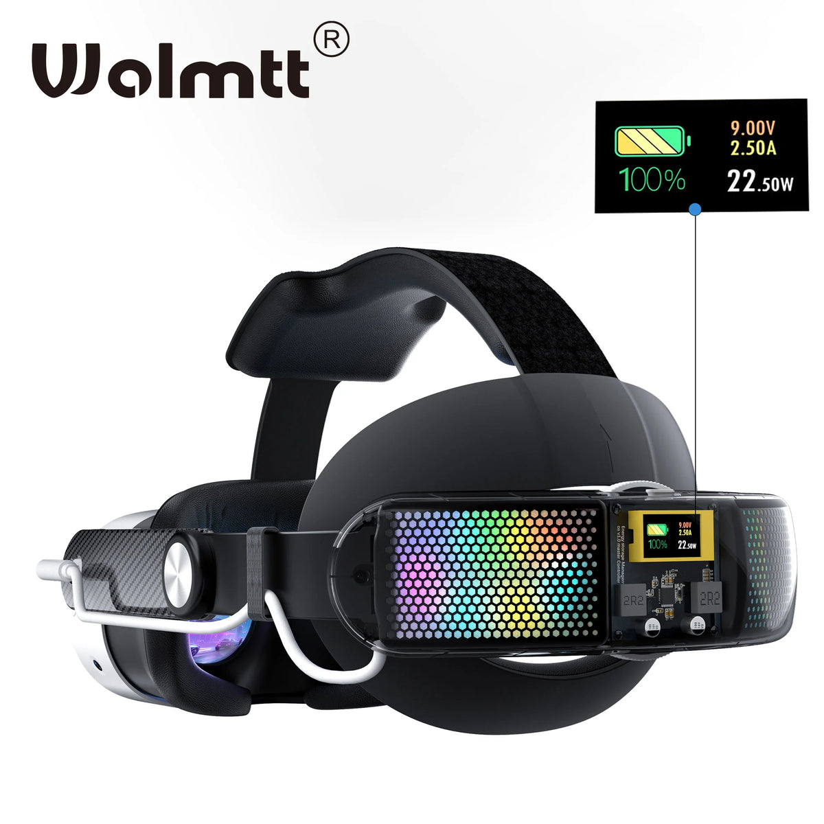 WOLMTT 10000mAh Head Strap Battery - 22.5W Fast Charging Power Pack for Meta Quest 3 & Quest 3S with 6-8 Hour Extended VR Battery Life