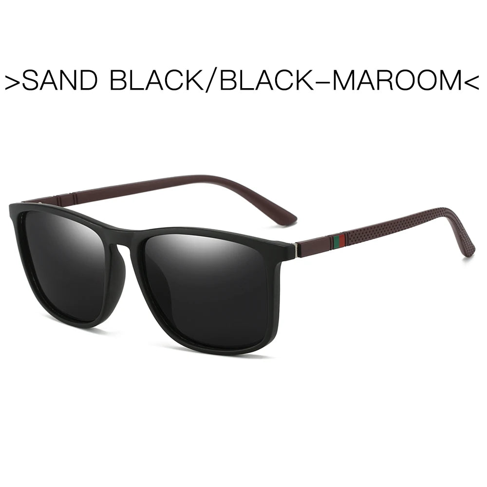 Polarized Sports Sunglasses for Men – Lightweight Comfortable Square UV400 Eyewear with Original Case