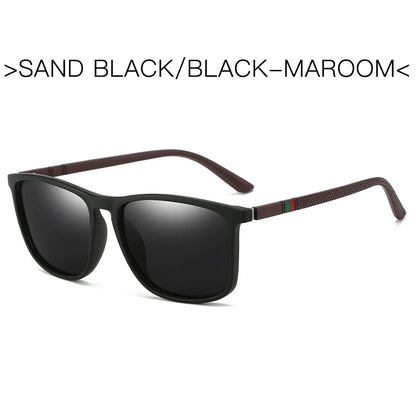 Polarized Sports Sunglasses for Men – Lightweight Comfortable Square UV400 Eyewear with Original Case