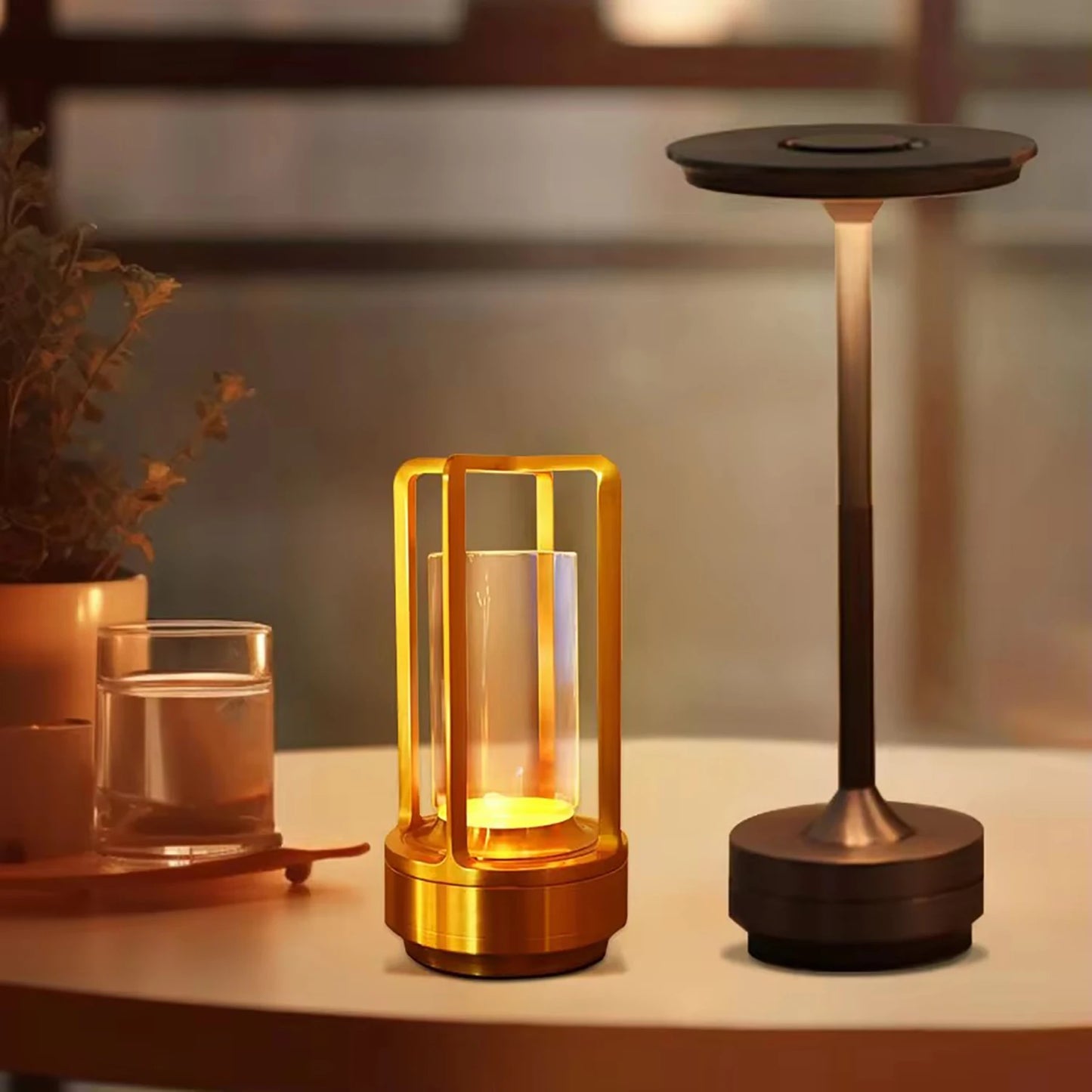 Wireless LED Touch Sensor Table Lamp - Rechargeable Desktop Night Light for Bedroom, Hotel, Bar & Restaurant Decor