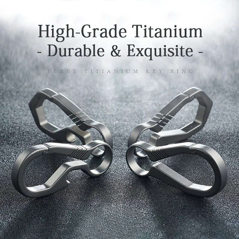 Titanium Key Chain - Lightweight Men’s EDC Quickdraw Carabiner Buckle Key Ring Outdoor Tool