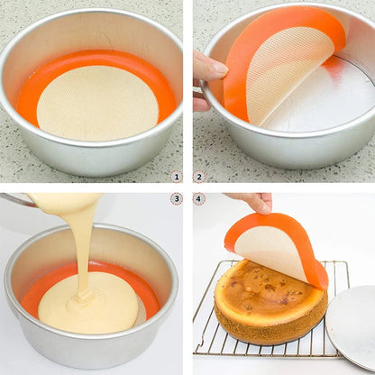 LMETJMA Round Silicone Baking Mats – Non-Stick, Food-Grade & Reusable for Macarons, Cookies & Oven Use