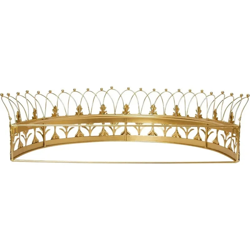 Decorative Metal Curtain or Canopy Crown – Gold Finish Finials, Made in the USA