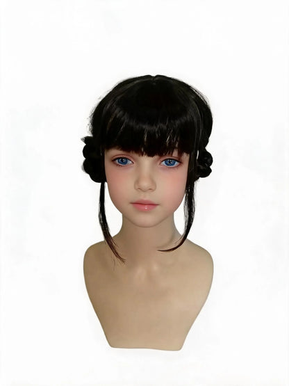 Purple Long Braided Wig - Side Ponytail Kids Girls Wig for Halloween, Anime Cosplay & Parties