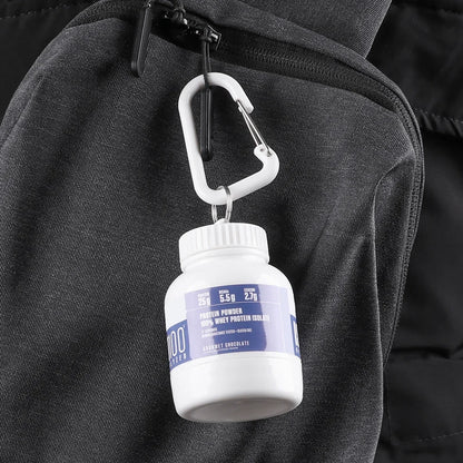 100/200ML Portable Mini Protein Powder Bottle — Keychain Health Container with Funnel for Sports & Outdoors