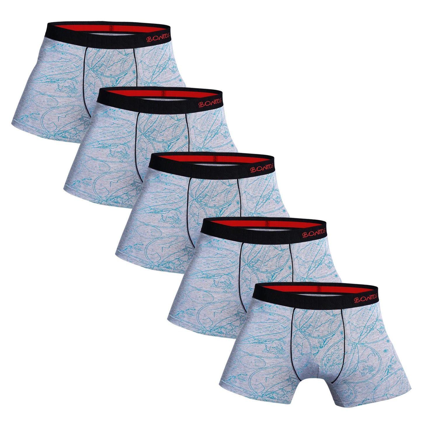 5-Pack Men's Cotton Boxer Briefs, 2023 Luxury Underwear Set, Breathable Gym Shorts & Underpants for Homme