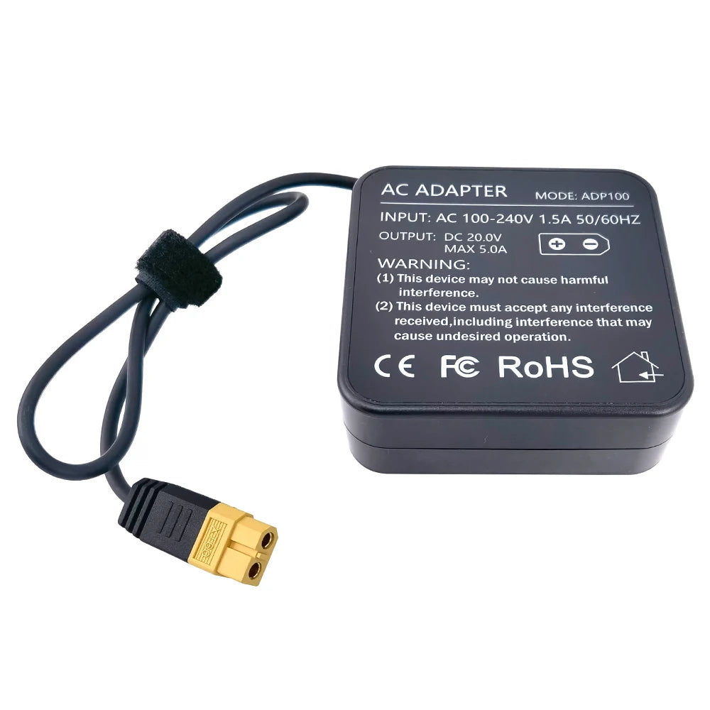 ToolKitRC ADP100 100W 20V Power Supply with XT60 Output Adapter — Compatible with M6D M6 M7 M6DAC ISDT Q8 Q6 GT Power Hota HTRC SkyRC Chargers