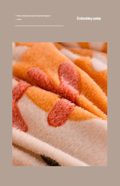 Plush Winter Lamb Velvet Quilt – Thickened Cotton, Double-Sided Warm Lamb Wool Blanket for Single & Double Beds