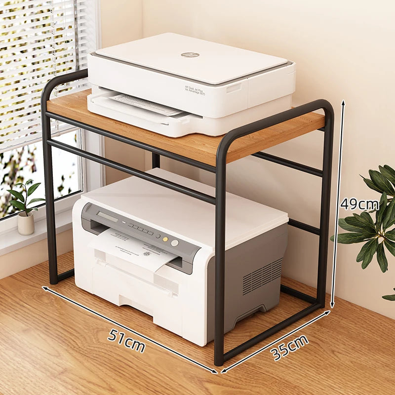 Office Printer Stand & Desktop Organizer – Foldable Multifunctional Shelf for Copier, Files & Space-Saving Storage