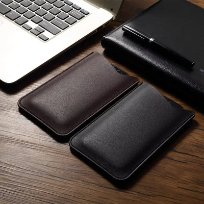 Universal PU Leather Phone Pouch - Protective Mobile Phone Bag for iPhone, Samsung, Xiaomi & Huawei Devices