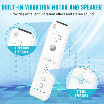 2-in-1 Wireless Controller for Nintendo Wii – Motion Plus Remote with Silicone Case