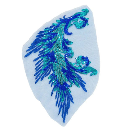 Phoenix Feather Sequin Embroidery Patch - DIY Clothing & Dress Applique Décor