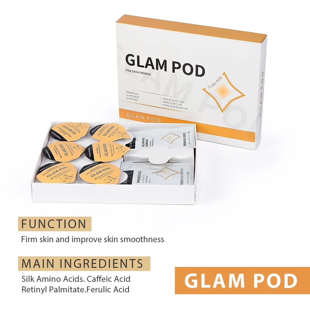 CO2 Glam Pod for Bubble Facial – Aqua Facial Skincare Pods with CO2 Serum Gel for Spa Treatment and Revive