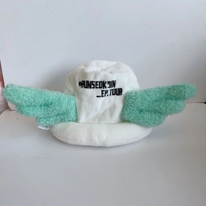Korea Wootteo Plush Toy – Kawaii Astronaut Wings Stuffed Doll Keychain for Backpack, JIN Design, Fan Gift