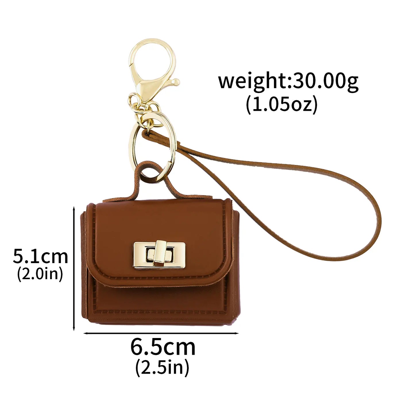 Mini PU Leather Bag Keychain - Openable Coin Purse Pendant with Hand Strap for Phone & Keys