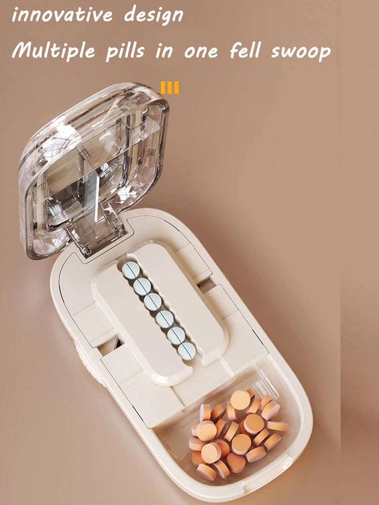Newest Quartering Pill Cutter & Storage Box – Portable Dustproof Medicine Divider Organizer & Crusher