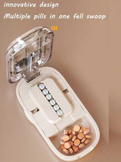 Newest Quartering Pill Cutter & Storage Box – Portable Dustproof Medicine Divider Organizer & Crusher