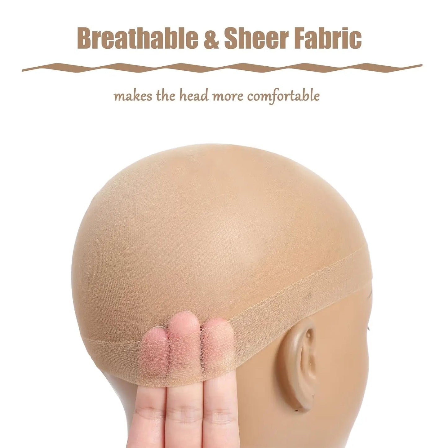 HD Invisible Wig Cap for Women – Ultra-Thin Stretchy Nylon Stocking Cap for Lace Front Wigs, Sheer Breathable Hair Net