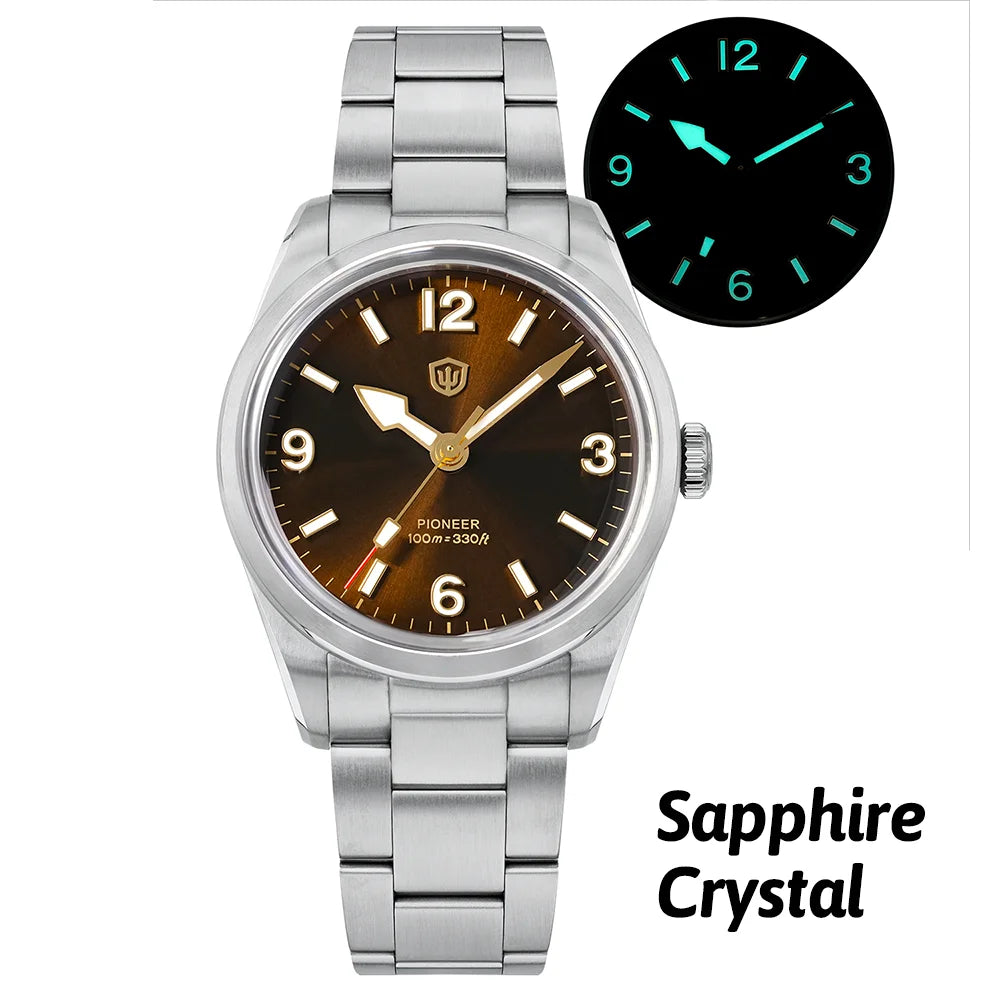 Watchdives WD1960S V2 36mm Vintage Cream Quartz Watch – VH31 Sweep Seconds, K1 Sapphire, Luminous Stainless Steel Men’s Watch