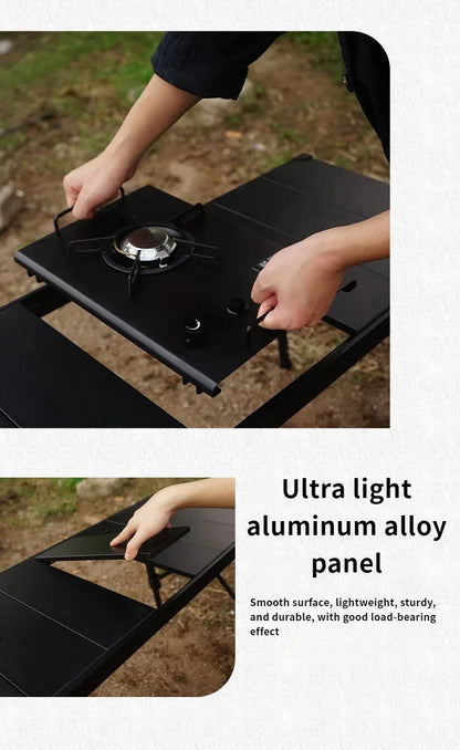 Newest Folding IGT Table – Lightweight Portable Roll-Up Table with Adjustable Legs for BBQ, Desktop Burner & Backpacking