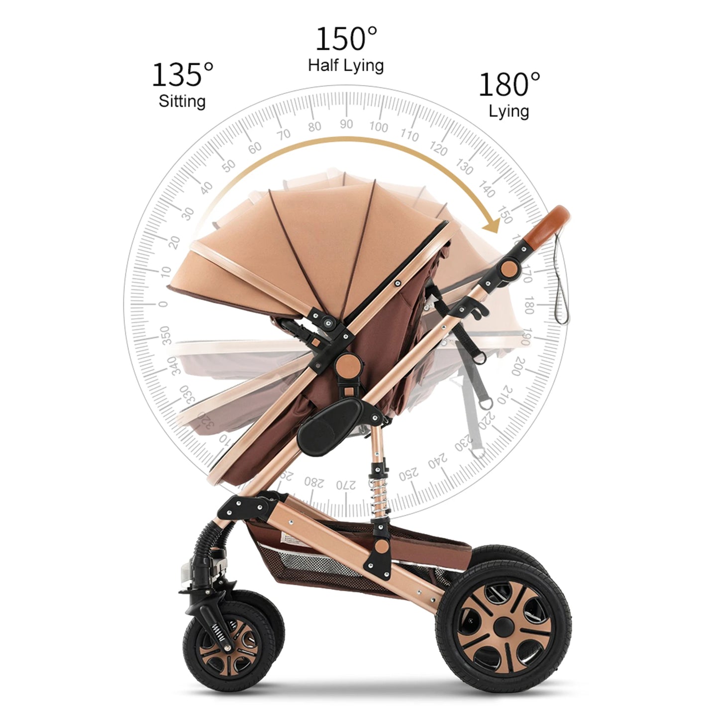 3-in-1 Baby Stroller Travel System – Foldable Newborn Pram with Isofix Base & Reversible Carriage