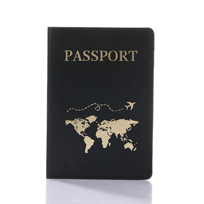 World Map Lover Passport Cover – Hot Stamping Travel Passport Holder Case for Men & Women, Fashion Wedding Gift Organizer