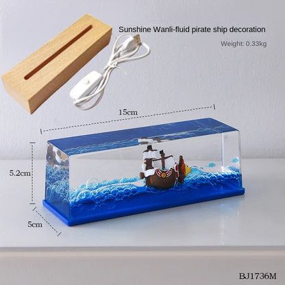 Going Merry Floating Ship Figure - Liquid Drift Boat Decor Inspired by Thousand Sunny for Home Display & Gifts