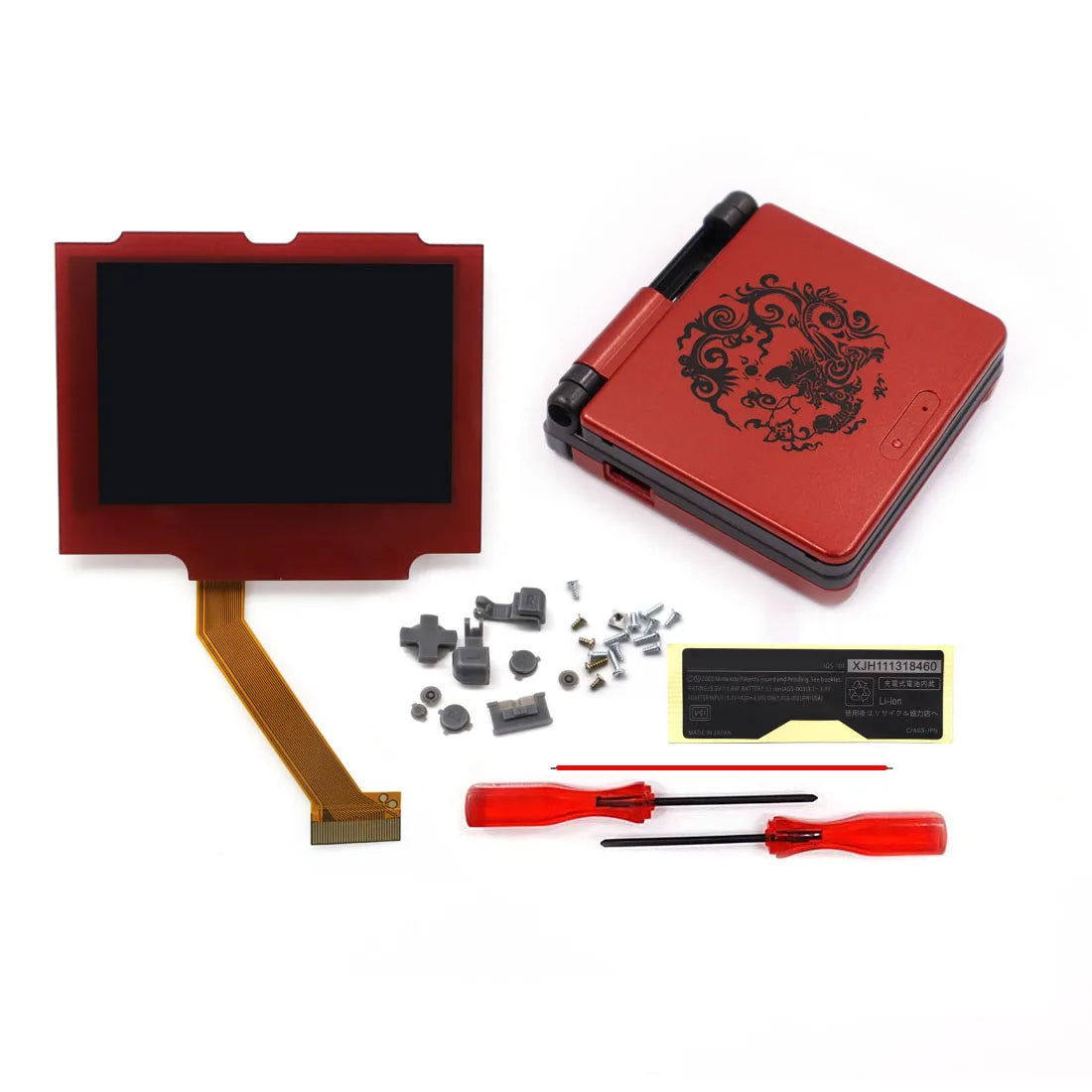 HISPEEDIDO V5 Laminated GBA IPS Backlight Screen Kit — Easy Install with Shell for GameBoy Advance SP, No Cutting Needed