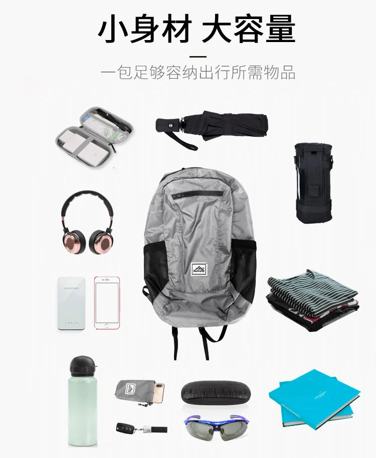 Outdoor Hiking Bag - 20L Lightweight Portable Backpack, Foldable Waterproof Ultralight Pack for Men & Women, Travel & Hiking