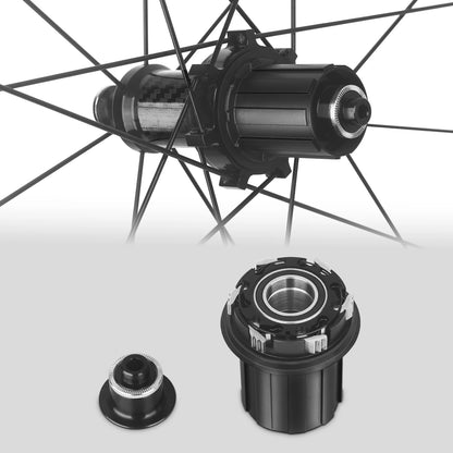 700C Carbon Fiber Road Bike Wheelset - Lightweight V Brake Aluminum Alloy 30/40/50mm Deep Rim with 120mm Hub