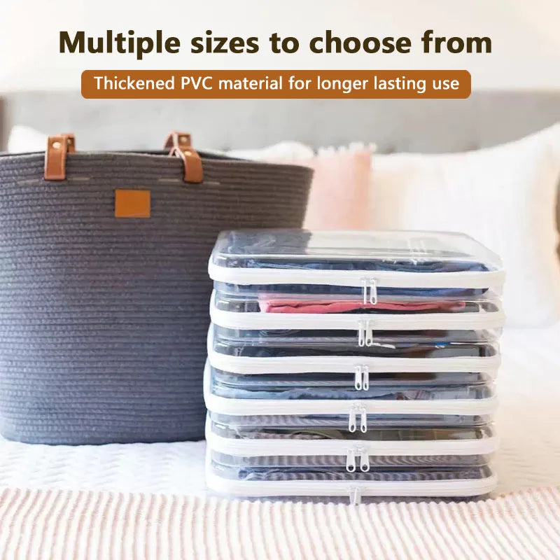 Plastic Zippered Storage Pouch — Stackable Waterproof Hard Case with Clear Shell