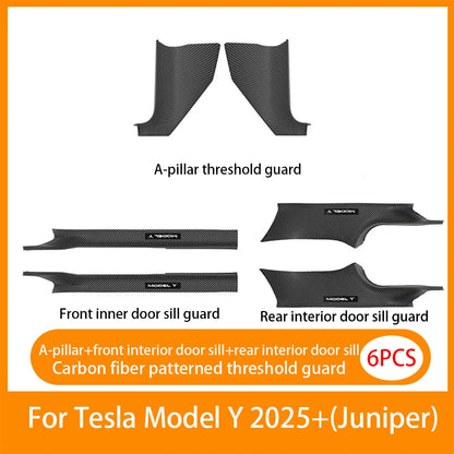 Tesla Model YL and Model Y Juniper 2025 Door Sill Guards – ABS Front and Rear Inner Threshold Protector Trim Plates