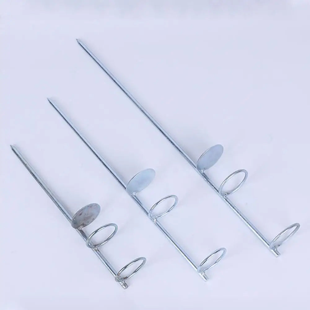 Stainless Steel Sea Rod Double Ring Bracket - Ground Insertion Fishing Rod Holder for Outdoor Fishing Gear Accessories