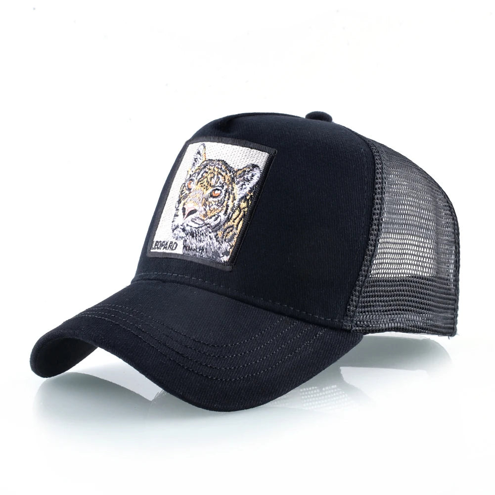Goat Patch Trucker Cap - Embroidered Adjustable Snapback Baseball Hat for Men & Women