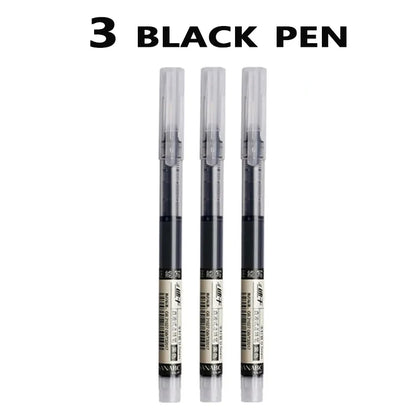 3–5Pcs Quick-Drying Gel Ink Pens 0.5mm – Large Capacity Smooth Writing Pens Black & Blue Ink for School, Office & Stationery Use