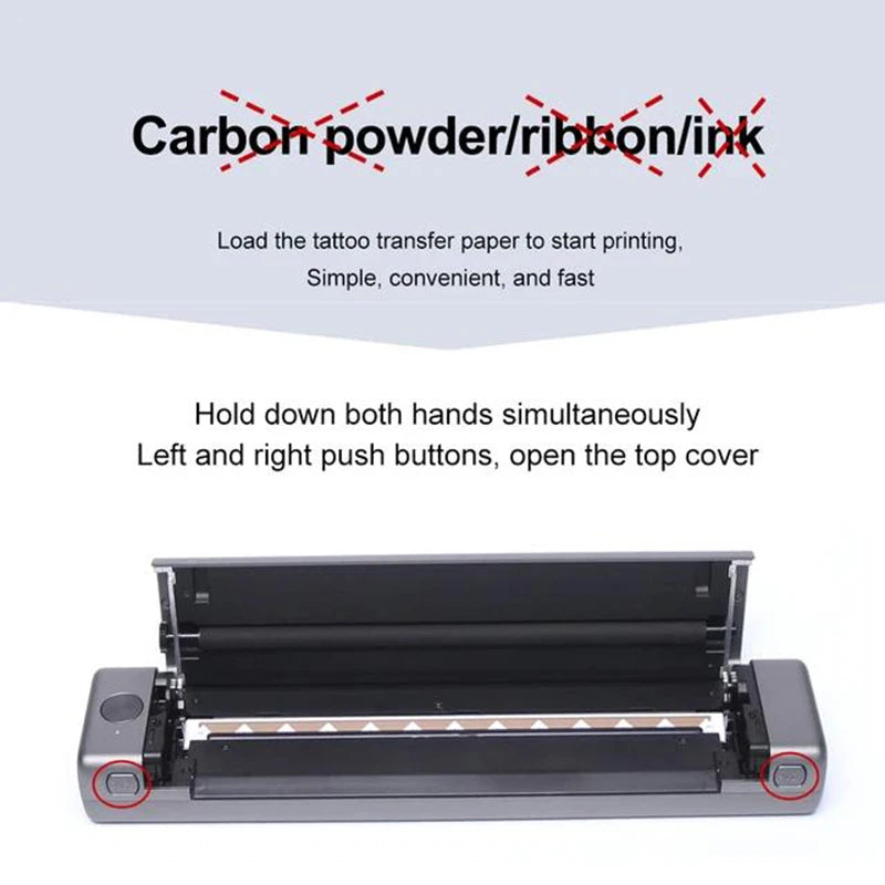 Wireless Bluetooth Tattoo Printer – Professional A4 Thermal Template Machine Compatible with Android & iOS, Portable