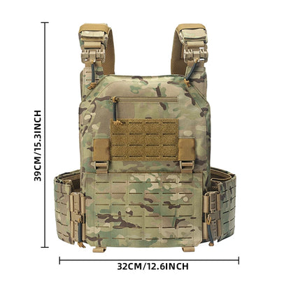 New 6094 Tactical Vest – Quick Detachable, Lightweight Laser-Cut Combat Gear with Protective Plate Carrier