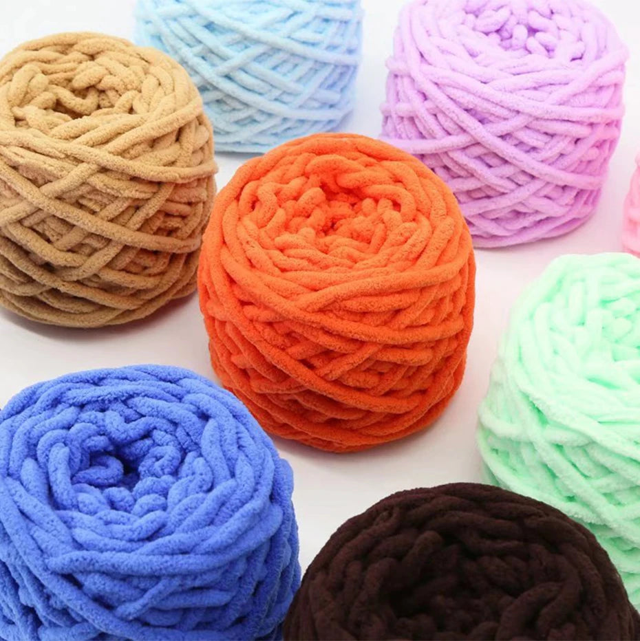 QJH Chunky Blanket Yarn – Luxury Thick Polyester Jumbo Knitting & Crochet Yarn for Blankets & Pillows, 100g Ball